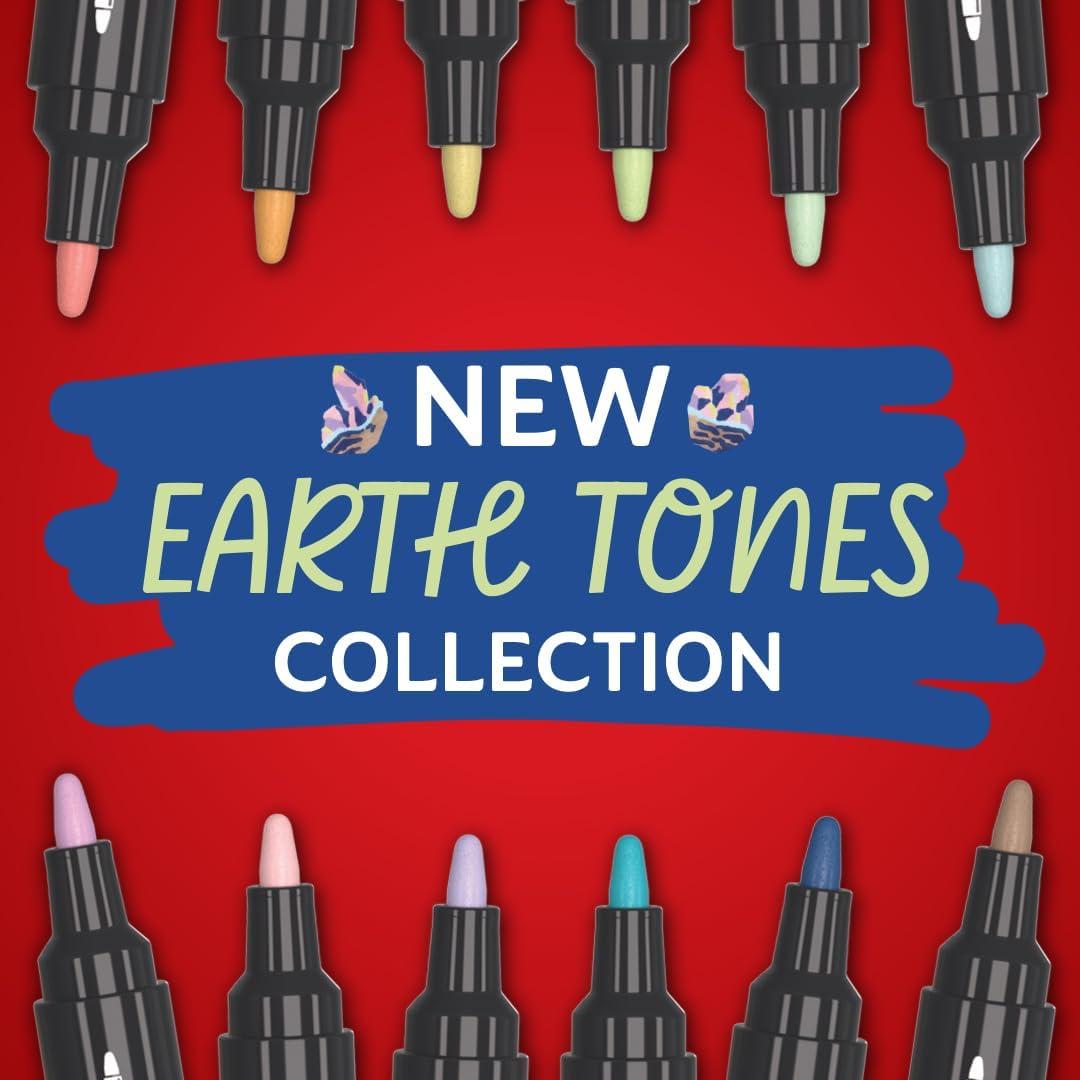 image:imageSharpie Creative Markers Earth Tones WaterBased Acrylic Paint Markers Fine Tip 12 CountEarth Tones