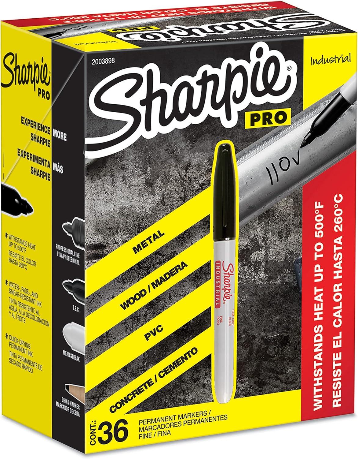 image:imageSharpie Industrial Permanent Markers Fine Point Black Box of 121 Count Pack of 36