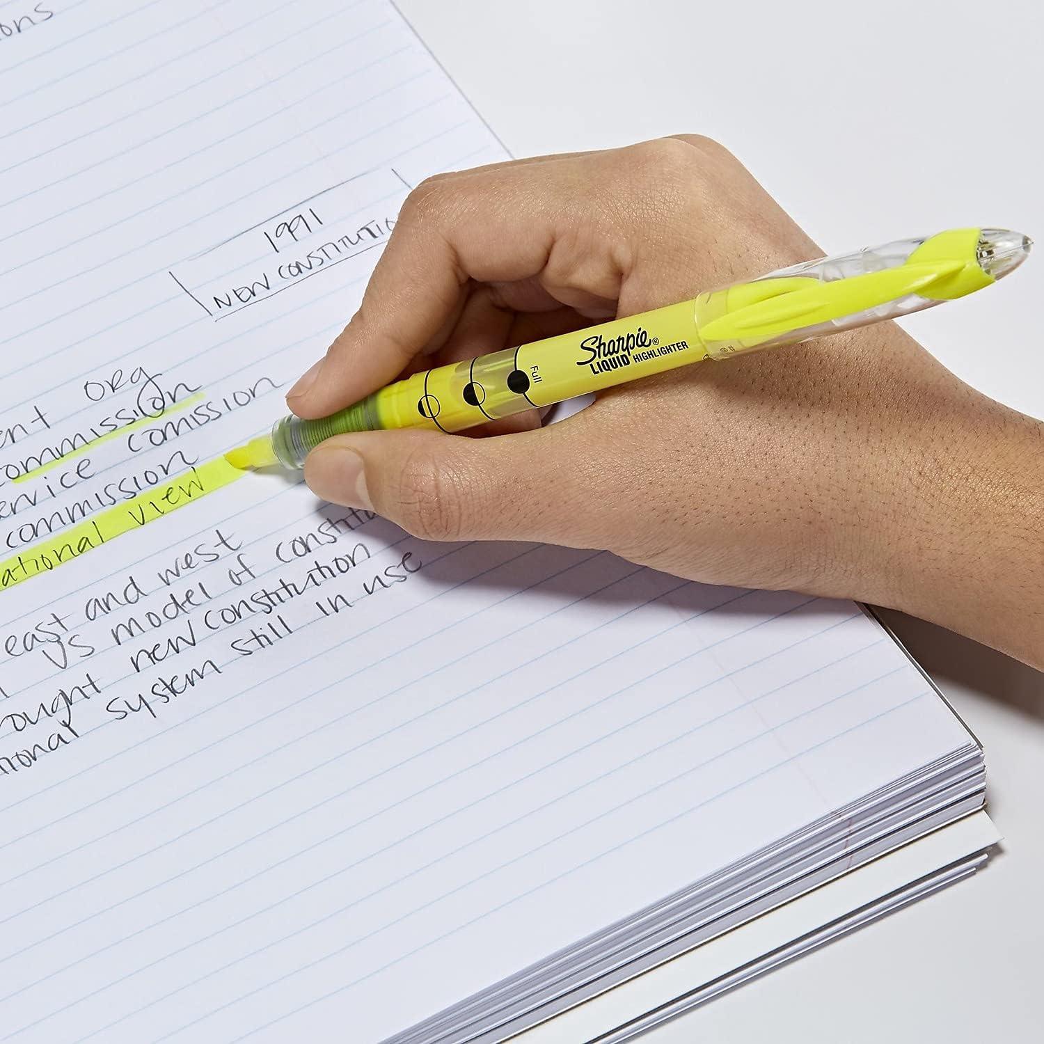 image:imageSharpie Liquid Highlighters Chisel Tip Fluorescent Yellow 12 Count
