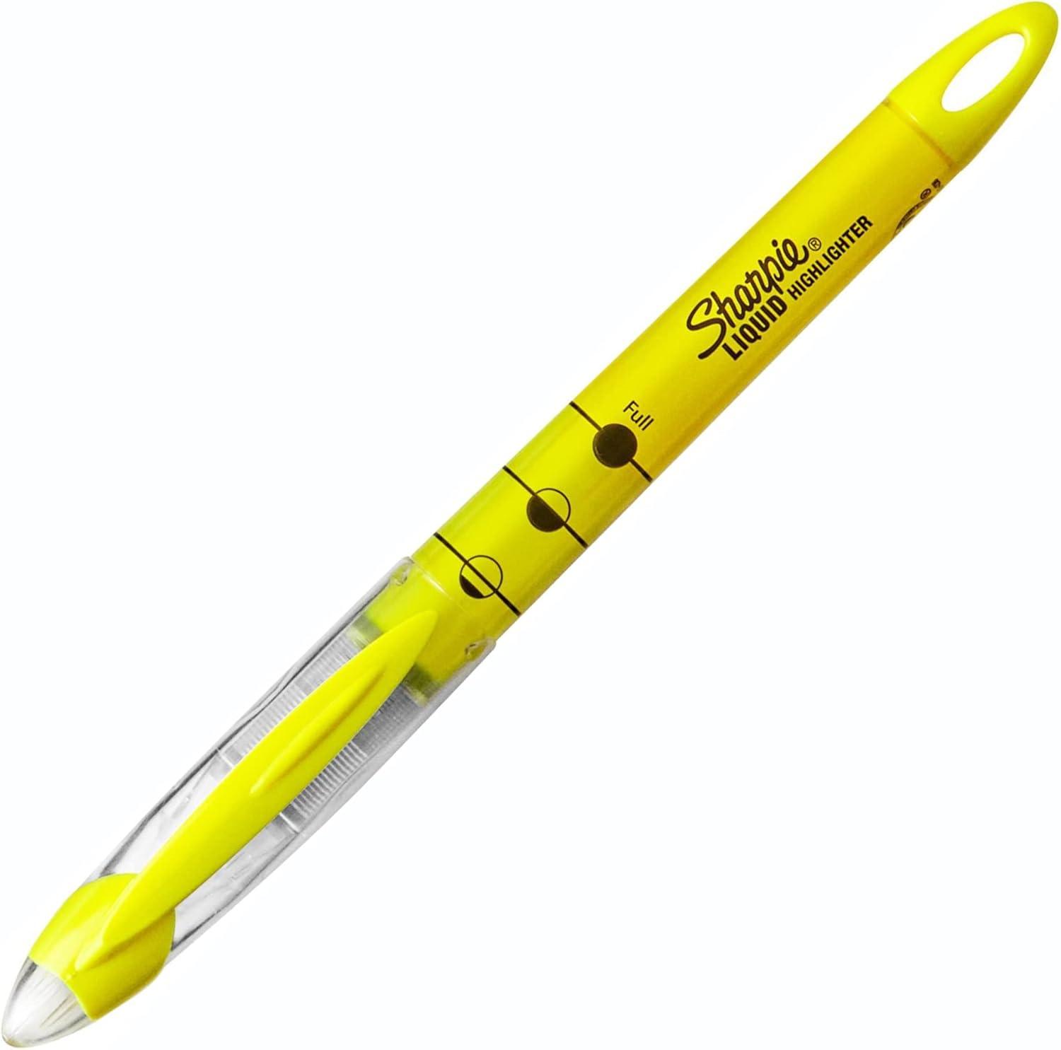 image:imageSharpie Liquid Highlighters Chisel Tip Fluorescent Yellow 12 Count