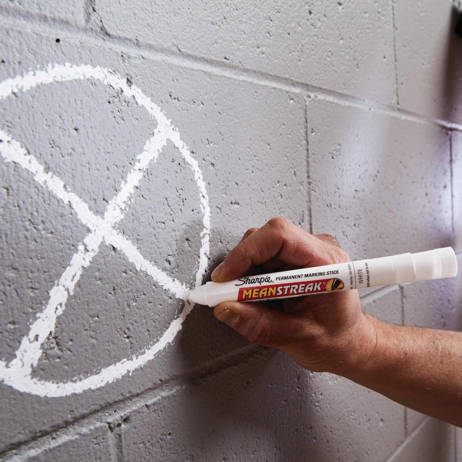 image:imageSharpie Mean Streak Permanent Marking Stick Bullet Tip White Box of 12White