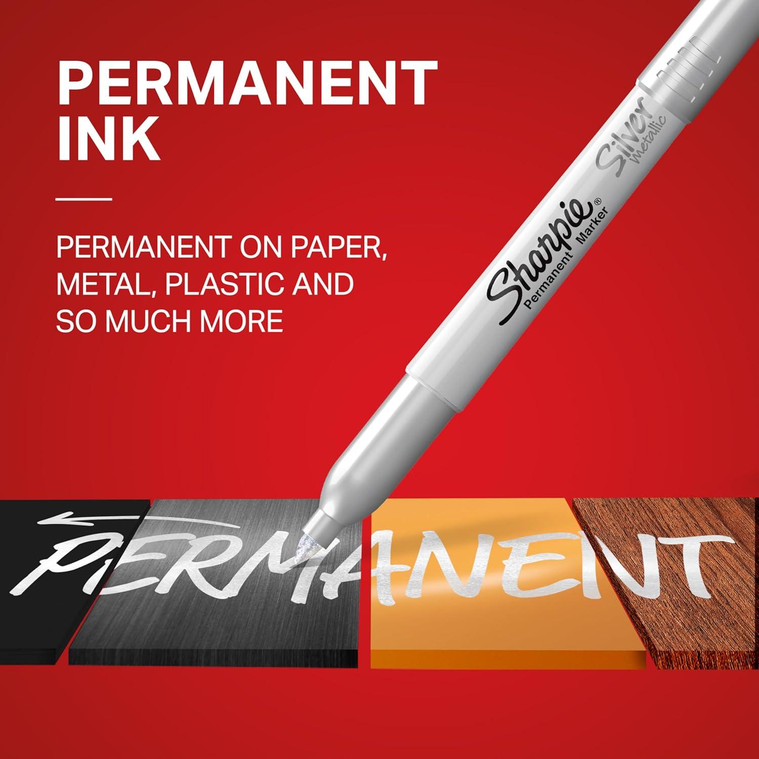 image:imageSharpie Metallic Permanent Markers Fine Point Metallic Silver 36 Count1 Count Pack of 36
