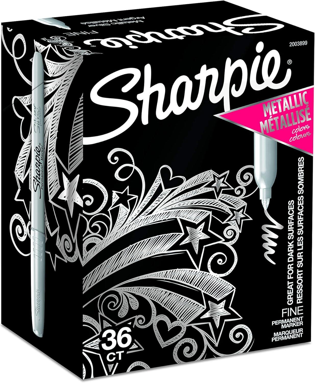 image:imageSharpie Metallic Permanent Markers Fine Point Metallic Silver 36 Count36 Count Pack of 6