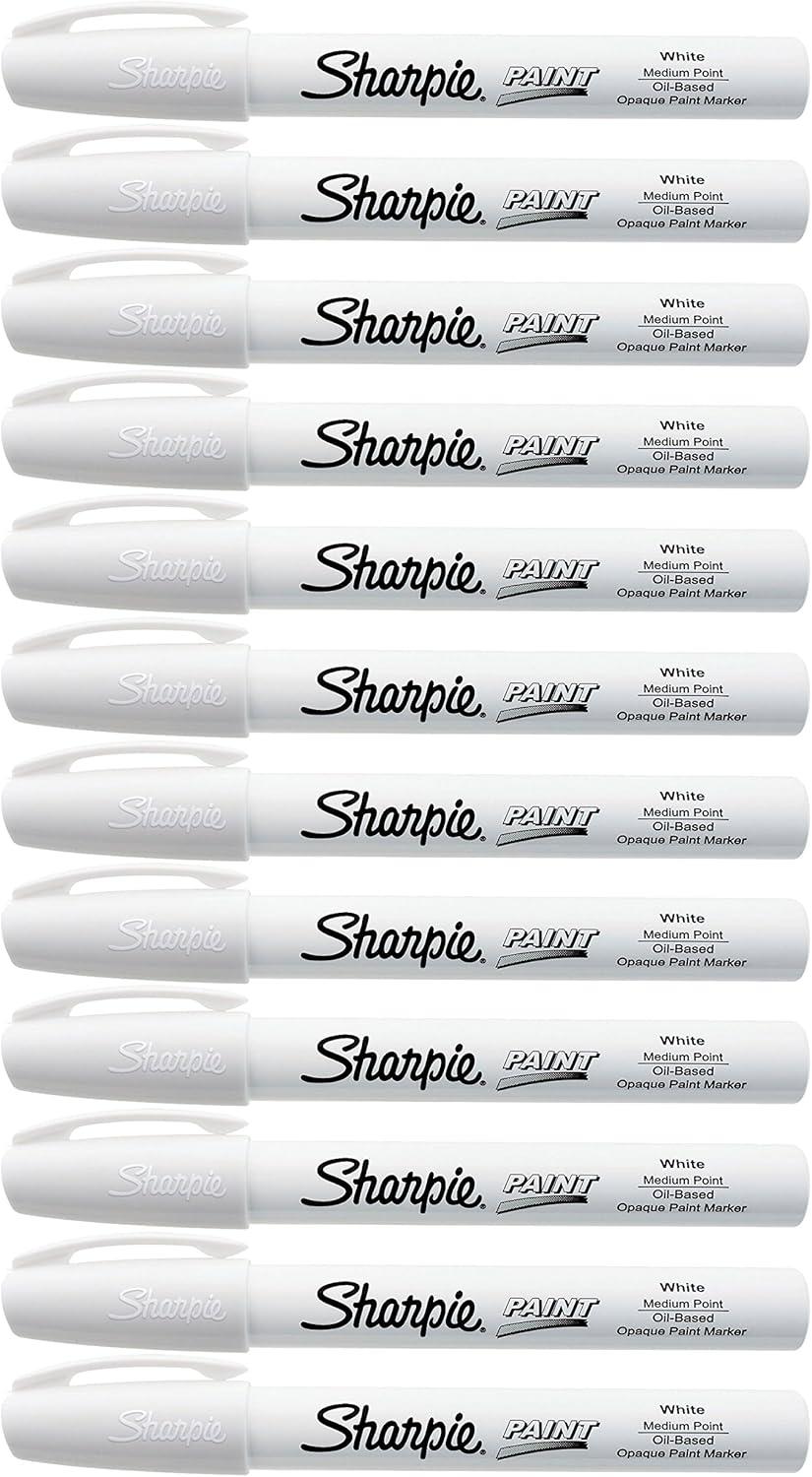 image:imageSharpie OilBased Paint Markers Medium Point White 2 Count Great for Rock Painting Posters Arts amp Crafts Window ArtWhite