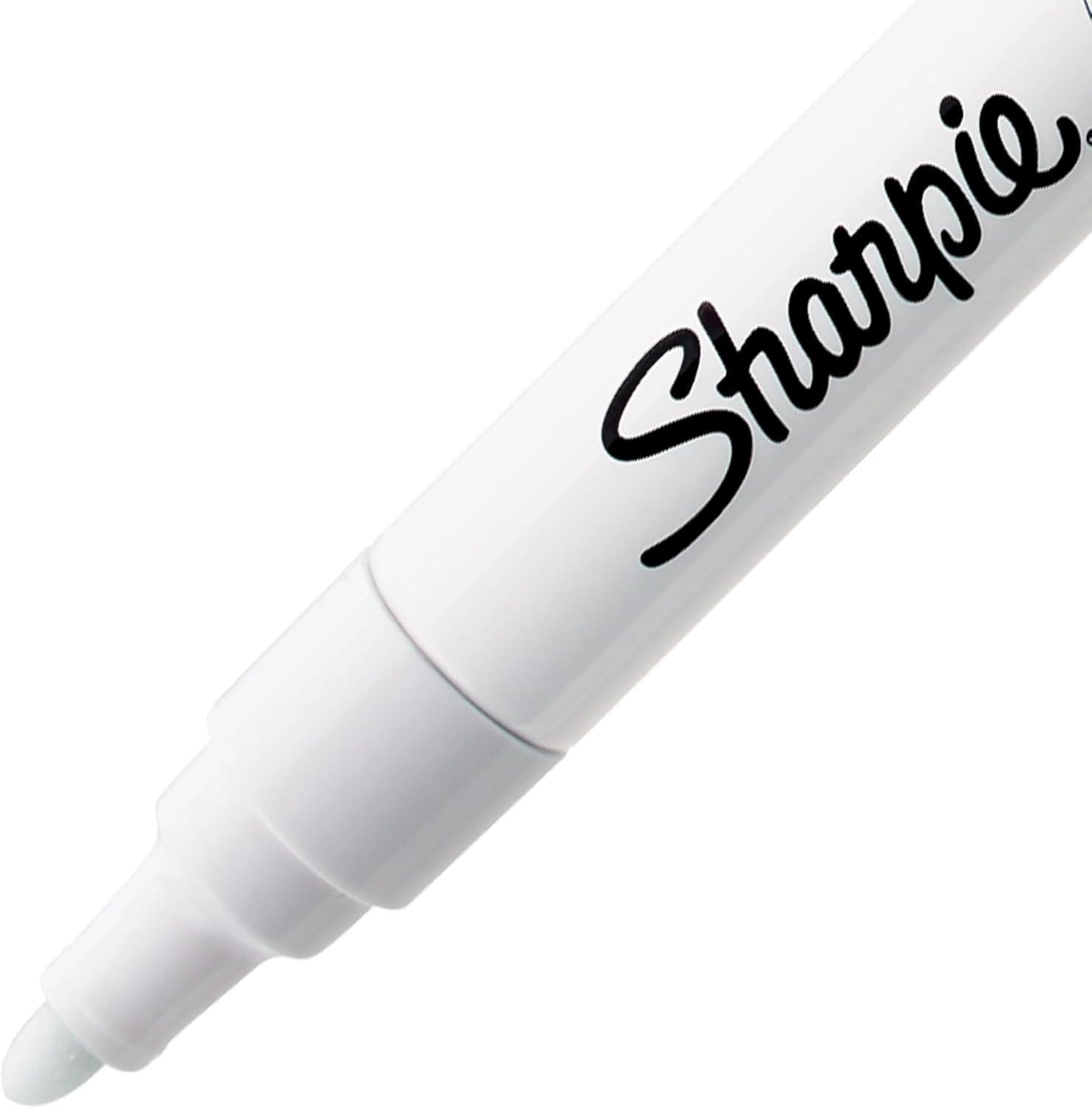 image:imageSharpie OilBased Paint Markers Medium Point White 2 Count Great for Rock Painting Posters Arts amp Crafts Window ArtWhite