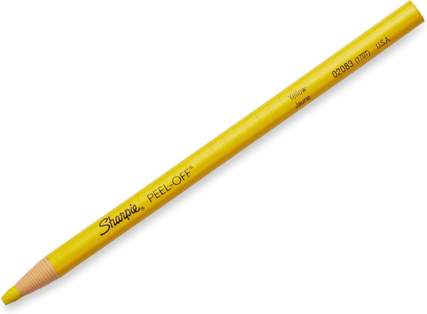 image:imageSharpie PeelOff China Markers Wax Grease Pencils Fine Point Yellow Box of 12 Marks on Glass Plastic Tile Metal and MoreYellow