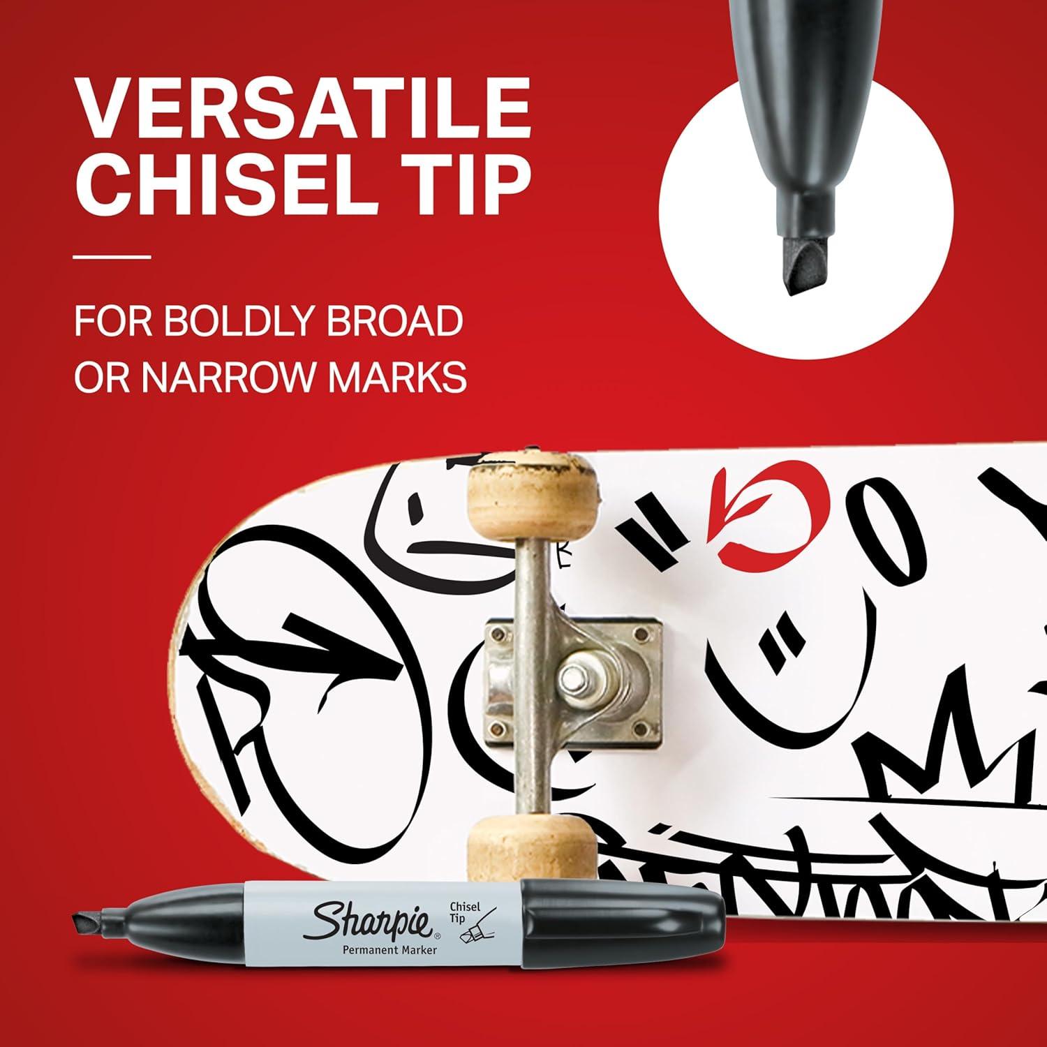 image:imageSharpie Permanent Markers Chisel Tip Black 12 Count Home School Office SuppliesBlack