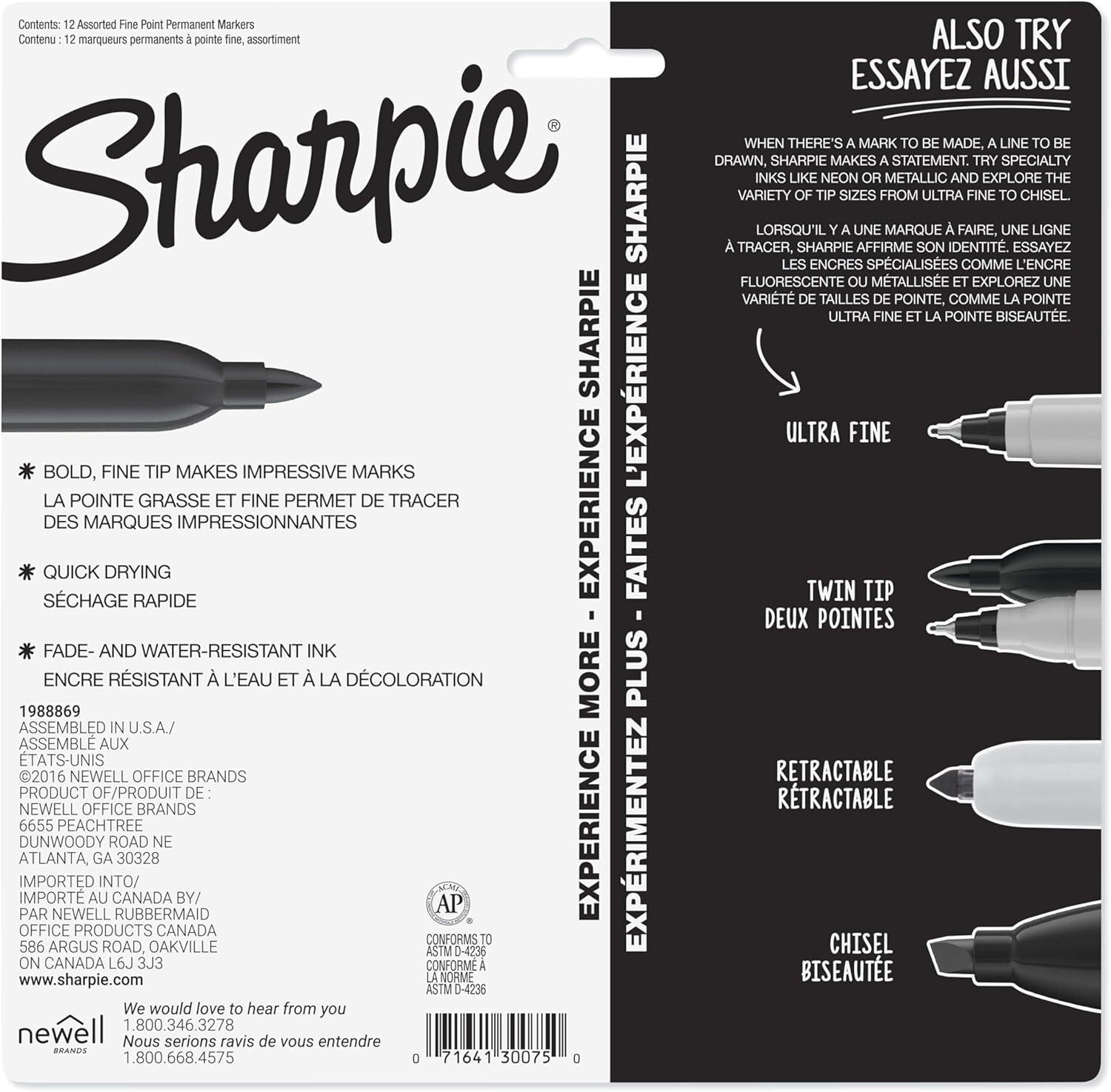 image:imageSharpie Permanent Markers Fine Point Assorted Colors 24 Count144 Count