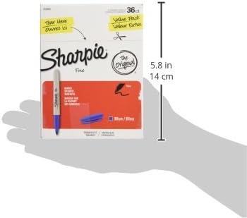 image:imageSharpie Permanent Markers Fine Point Assorted Colors Black Red Blue Green 36 Count Bulk Office SuppliesBlue