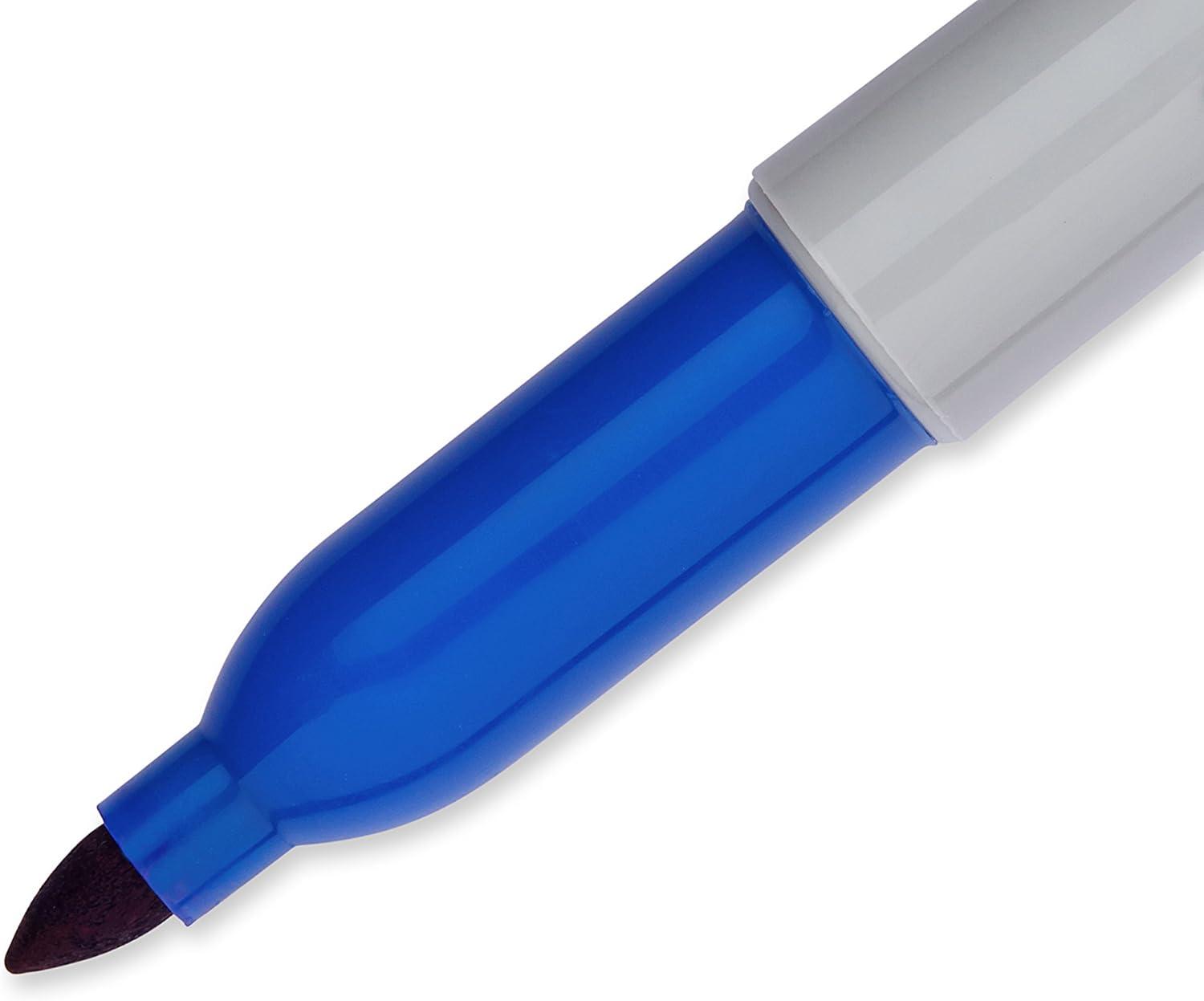 image:imageSharpie Permanent Markers Fine Tip Red 12 Count Office Supplies Quick Drying Fade Resistant For Plastic Metal Wood And MoreBlue