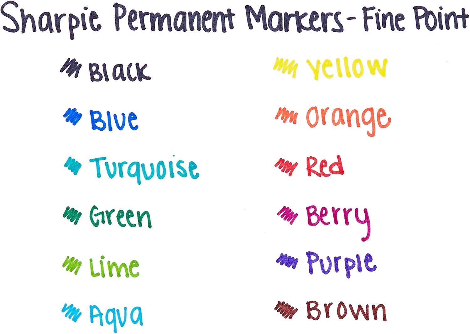 image:imageSharpie Permanent Markers Fine Tip Red 12 Count Office Supplies Quick Drying Fade Resistant For Plastic Metal Wood And MoreBlue