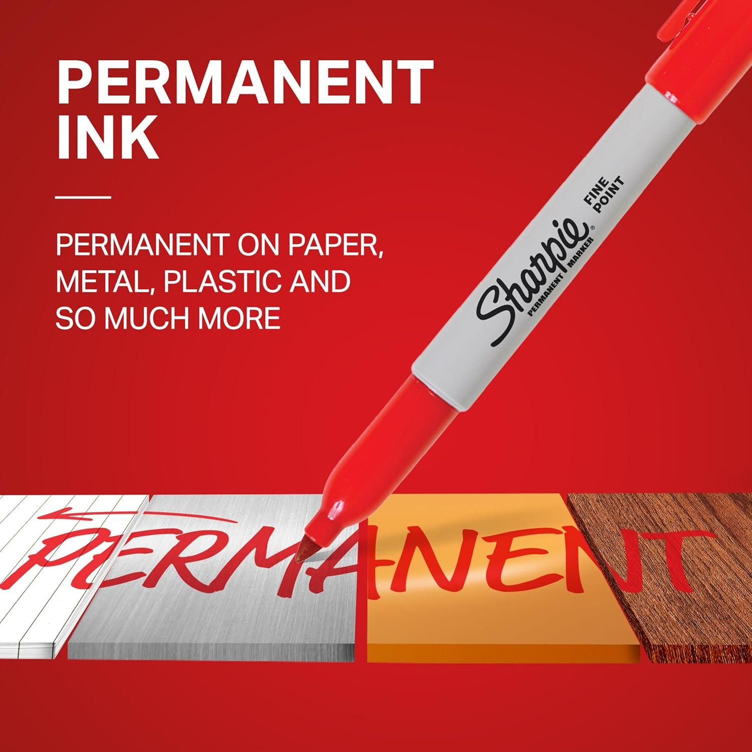 image:imageSharpie Permanent Markers Fine Tip Red 36 Count Marks on Paper Plastic Metal Wood Perfect for Drawing Coloring Posters Home Office Supplies36 Count Pack of 6