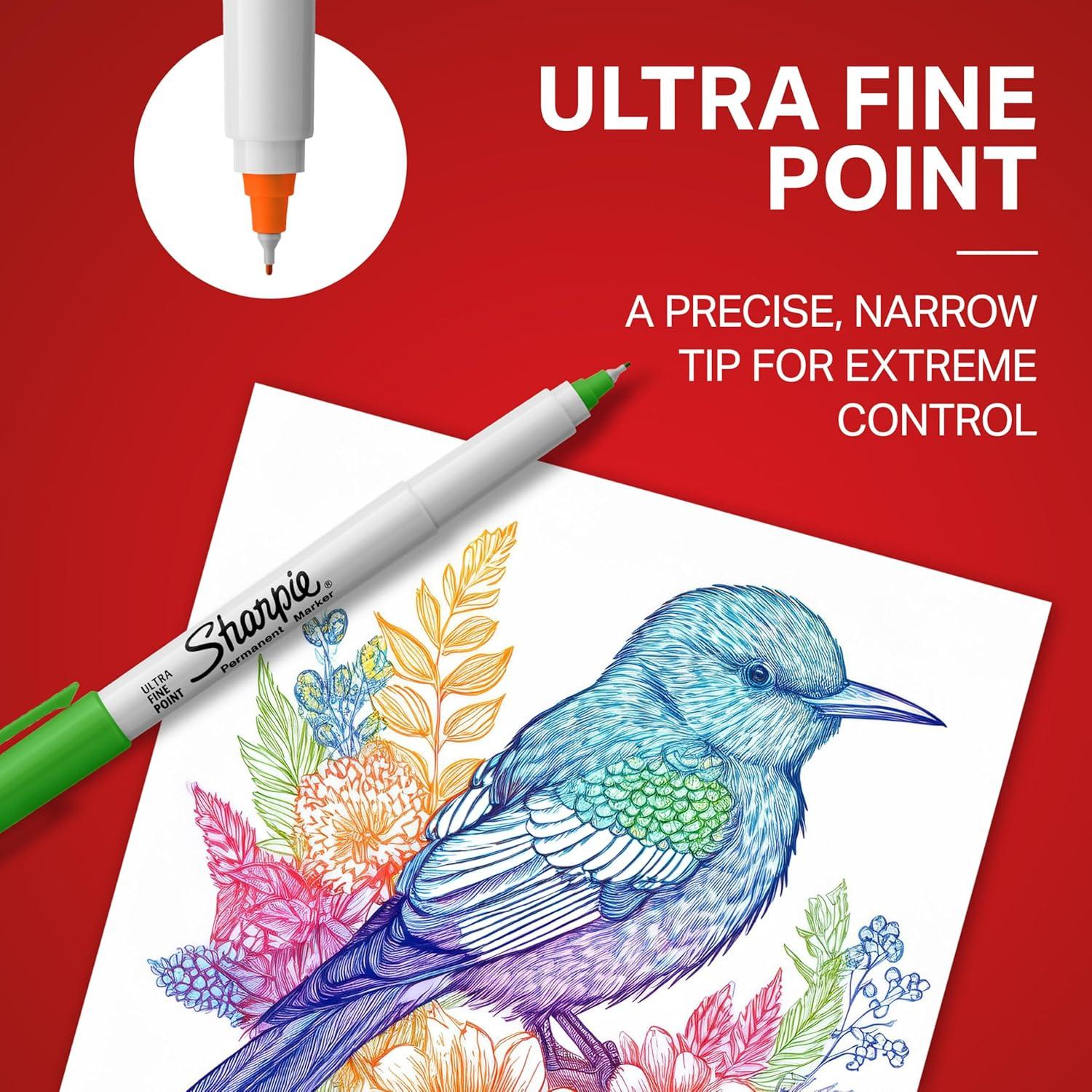 image:imageSharpie Permanent Markers Ultra Fine Point Assorted Colors 12 Count