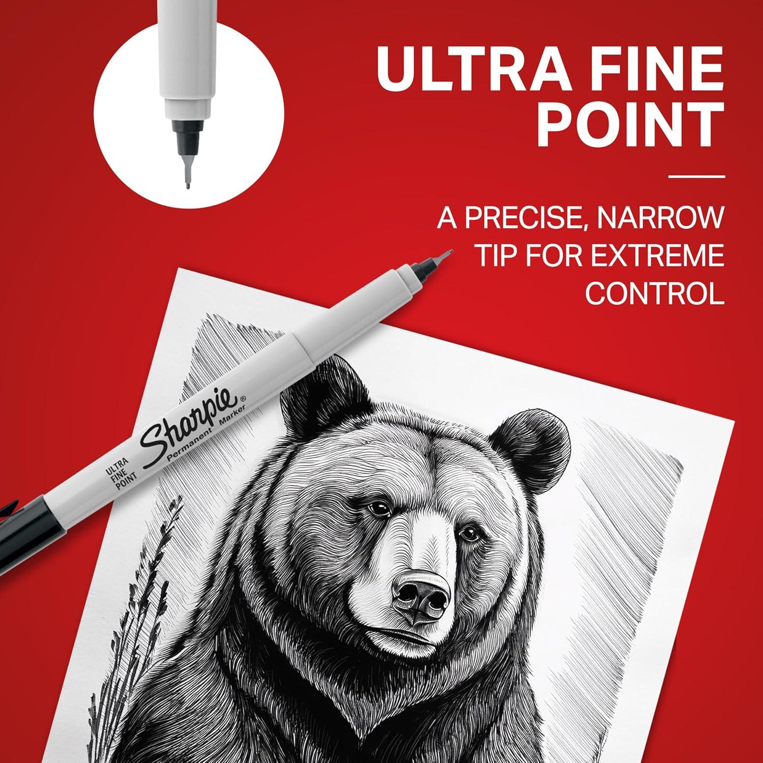 image:imageSharpie Permanent Markers Ultra Fine Tip Black 12 Count Office Supplies Quick Drying Fade Resistant Ideal for Posters Drawing ColoringBlack