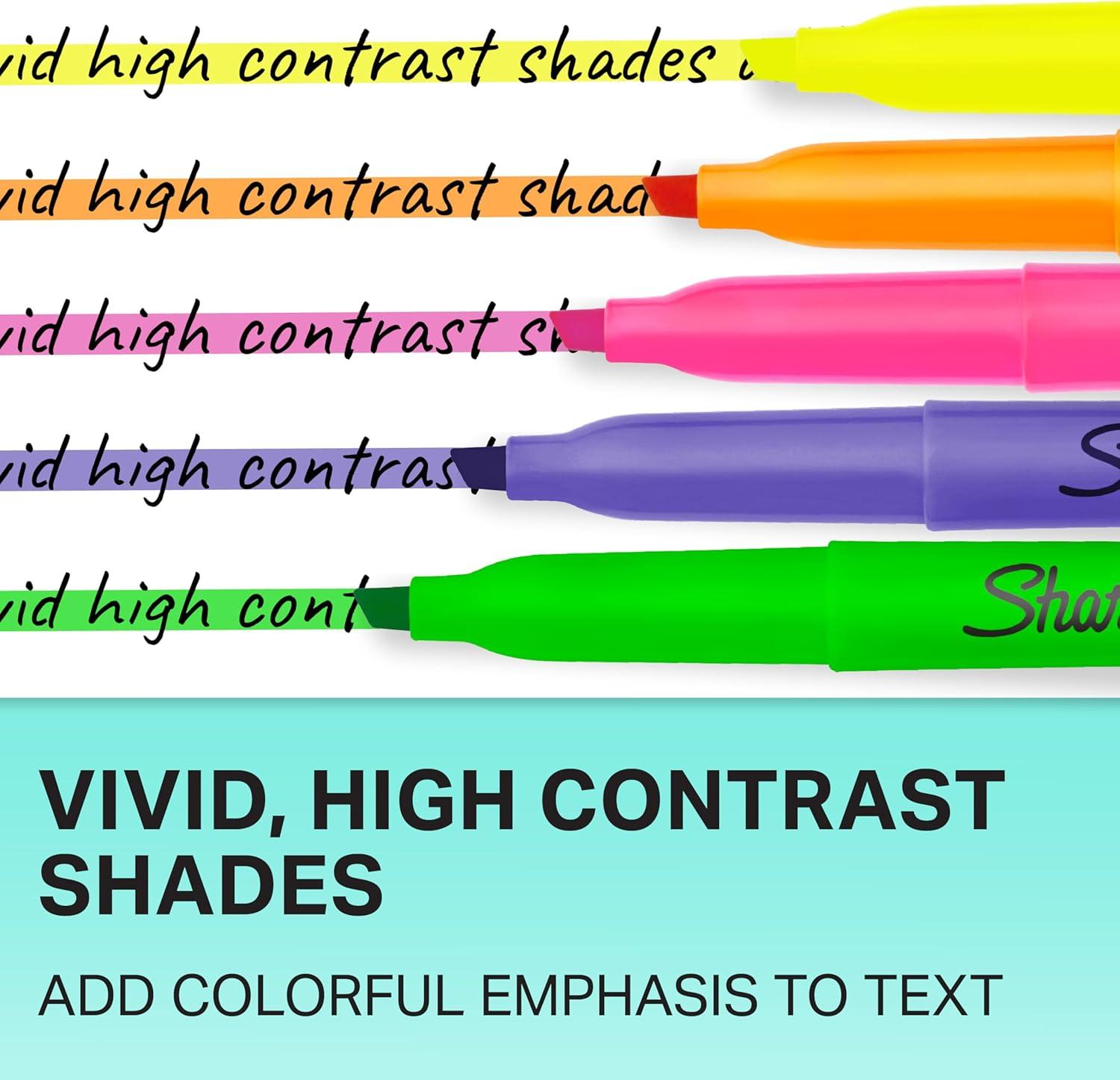 image:imageSharpie Pocket Highlighters Narrow Chisel Tip Highlighter Marker Set Pack Of 36 In 6 Assorted Fluorescent And Pastel Highlighters Ideal For Office Teacher And School Supplies36 Count Pack of 1