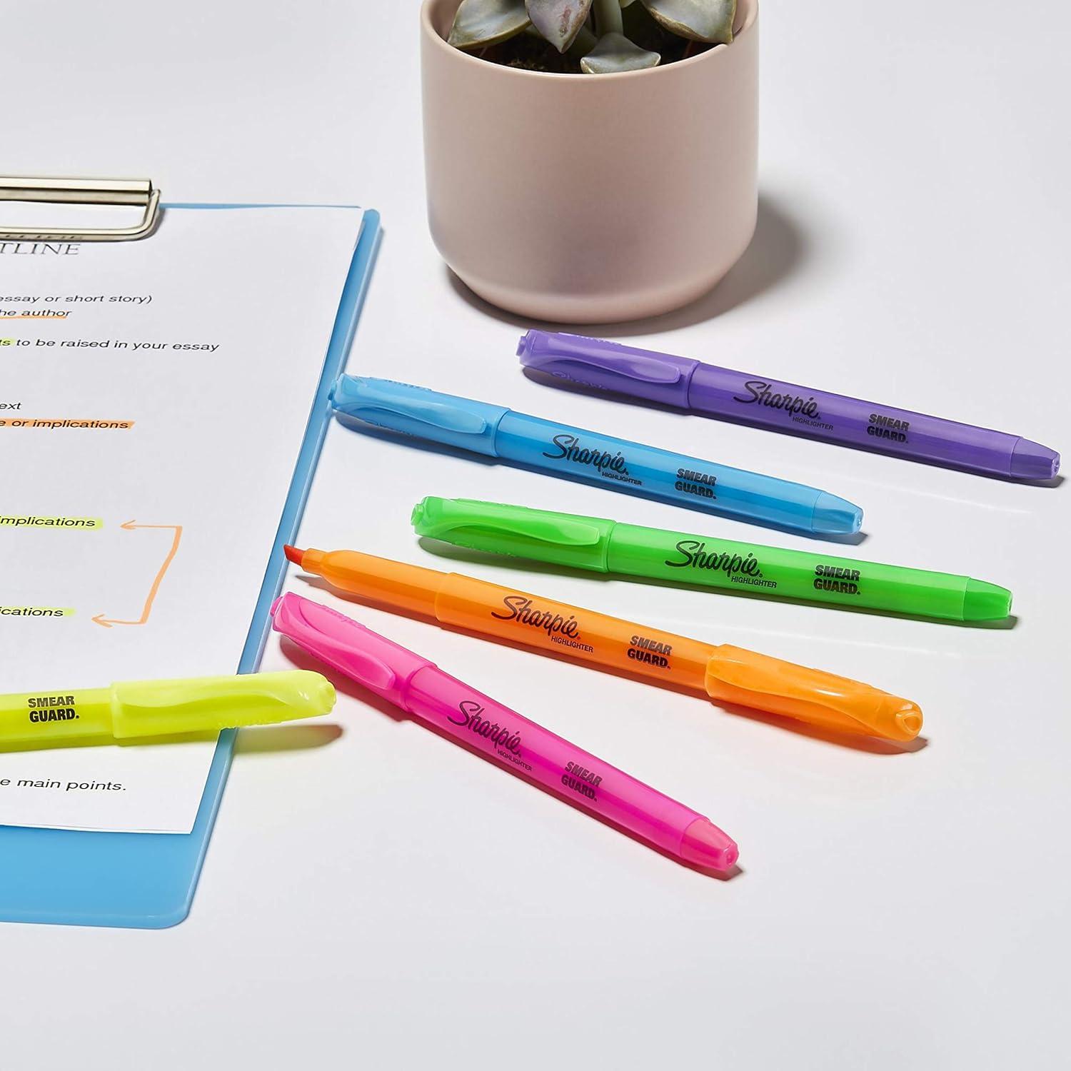 image:imageSharpie Pocket Highlighters Narrow Chisel Tip Highlighter Marker Set Pack Of 36 In 6 Assorted Fluorescent And Pastel Highlighters Ideal For Office Teacher And School Supplies36 Count Pack of 1