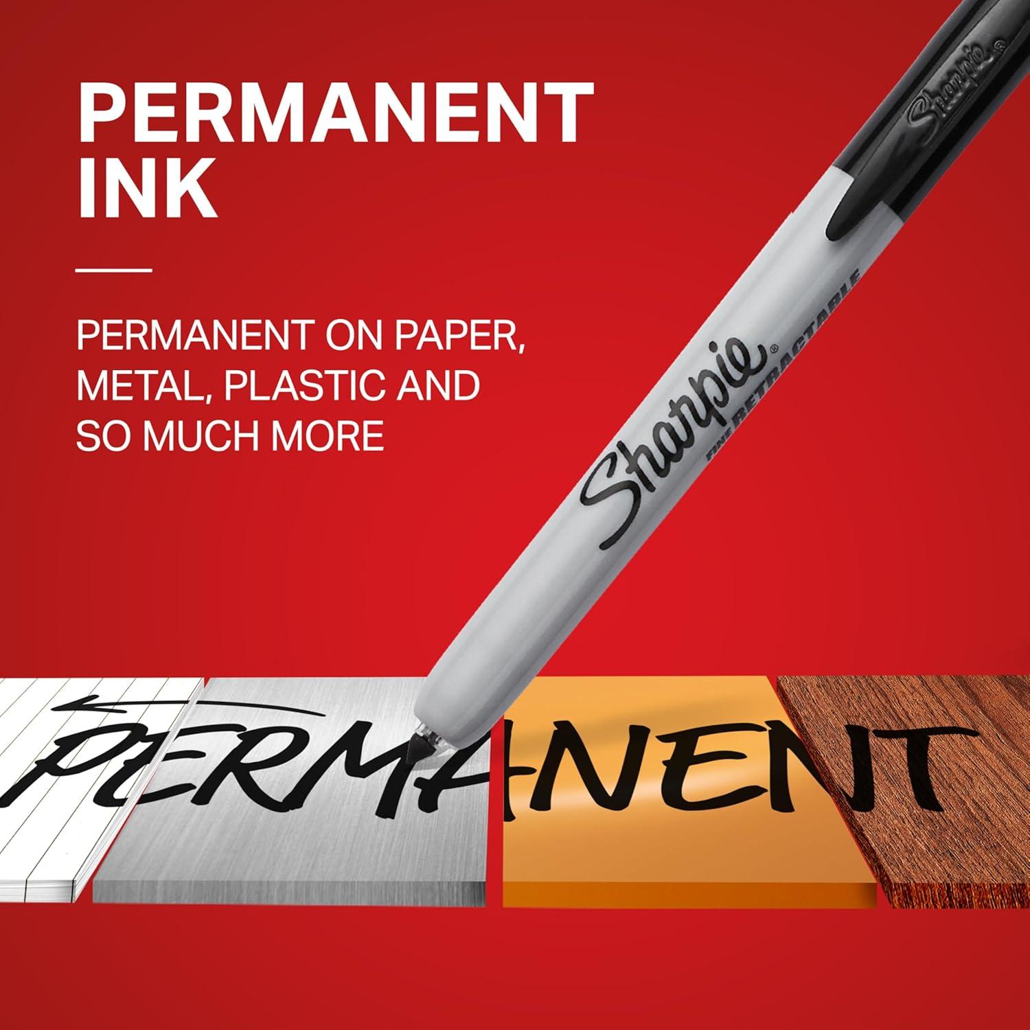 image:imageSharpie Retractable Permanent Markers Fine Tip Black 12 Count Desk Classroom Office Supplies12 Count Assorted