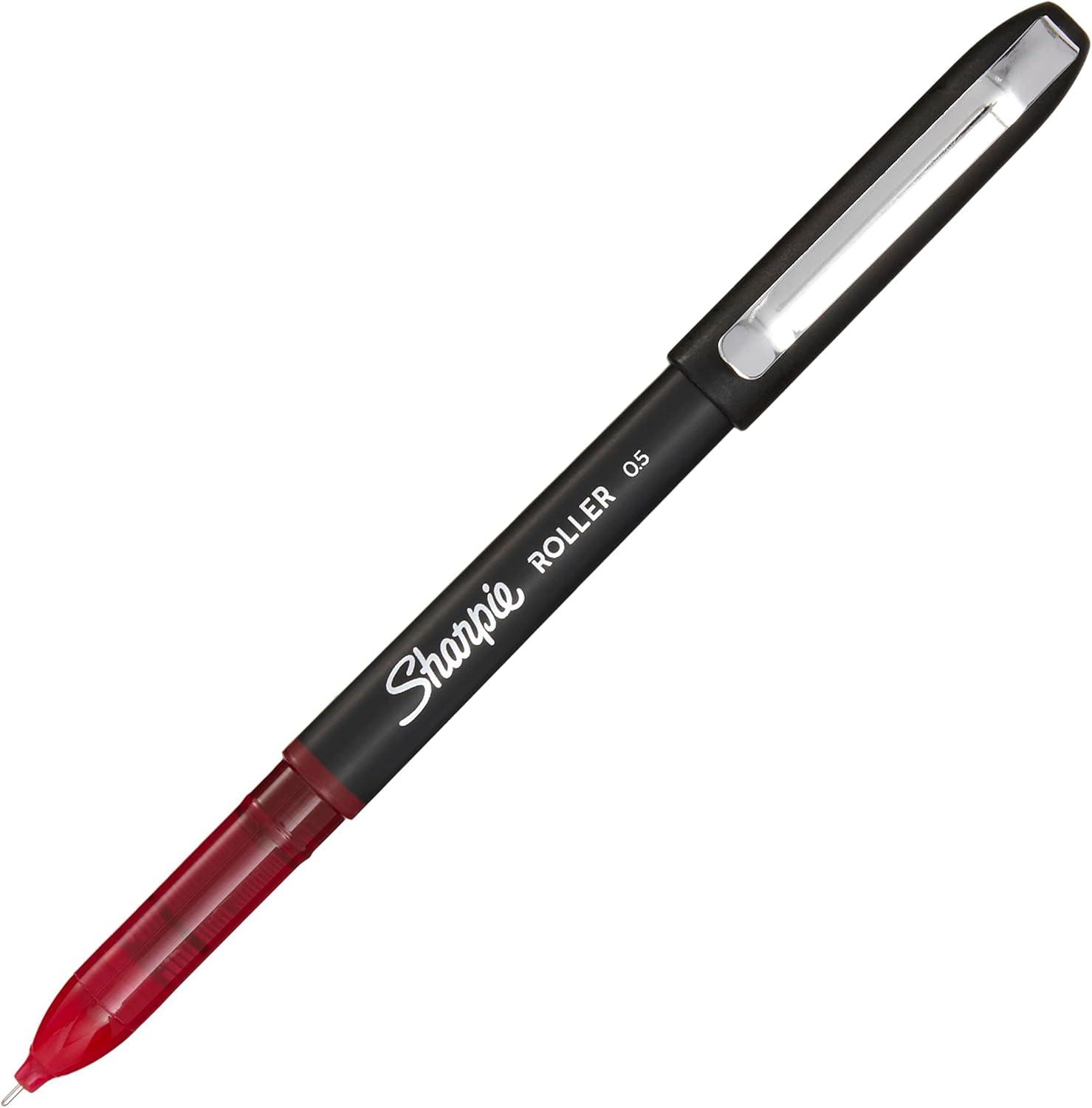 image:imageSharpie Rollerball Pen Needle Point 05mm Precision Pen Red Ink 12 CountRed Ink