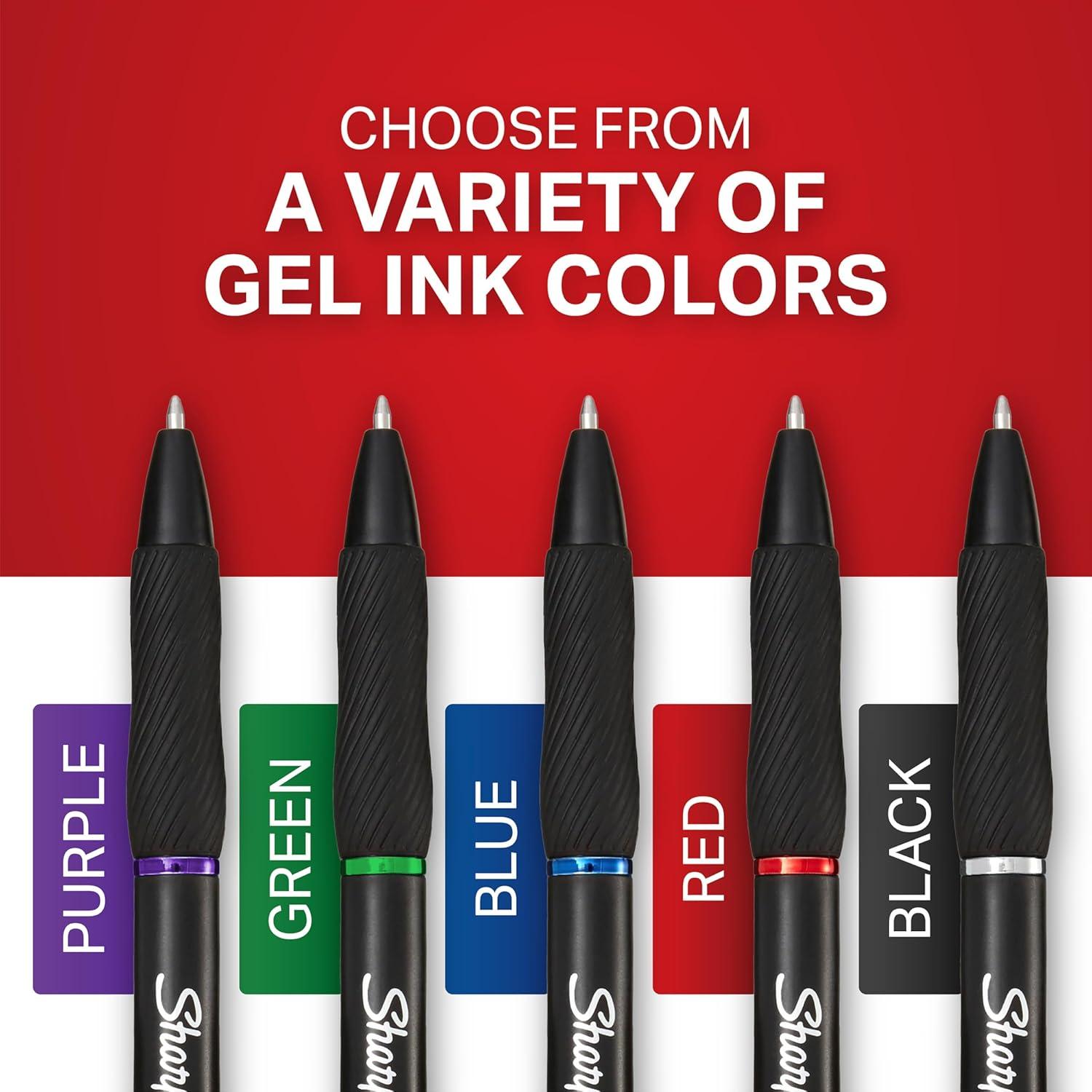 image:imageSharpie SGel Gel Pens Black Barrel Medium Point 07mm Assorted Ink Colors 12 Count Writing NoteTaking Journaling School Supplies12 Count Pack of 1