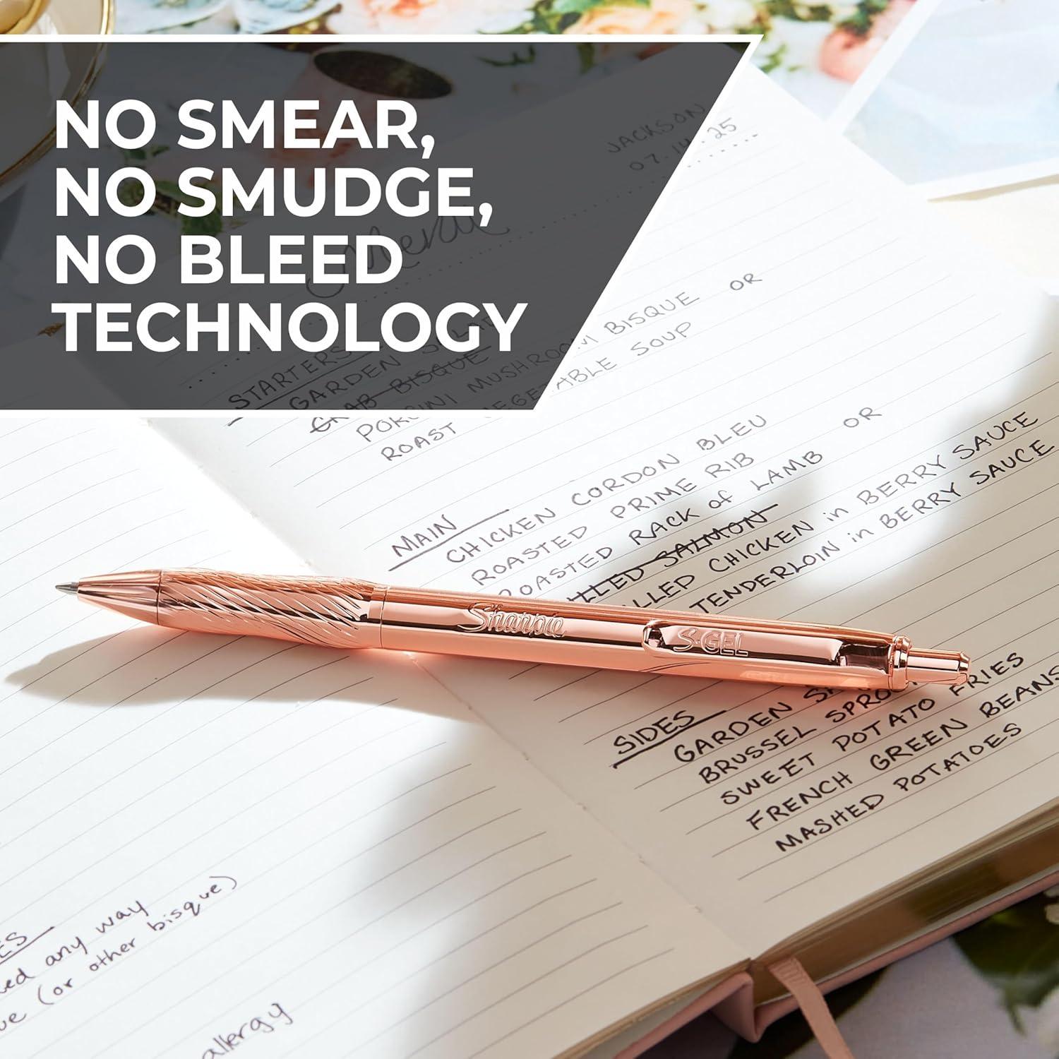 image:imageSharpie SGel Pens Copper Metal Body Medium Point 07mm Black Gel Ink Includes 2 Pens and 2 Additional Ink Refills1 Count Pack of 1