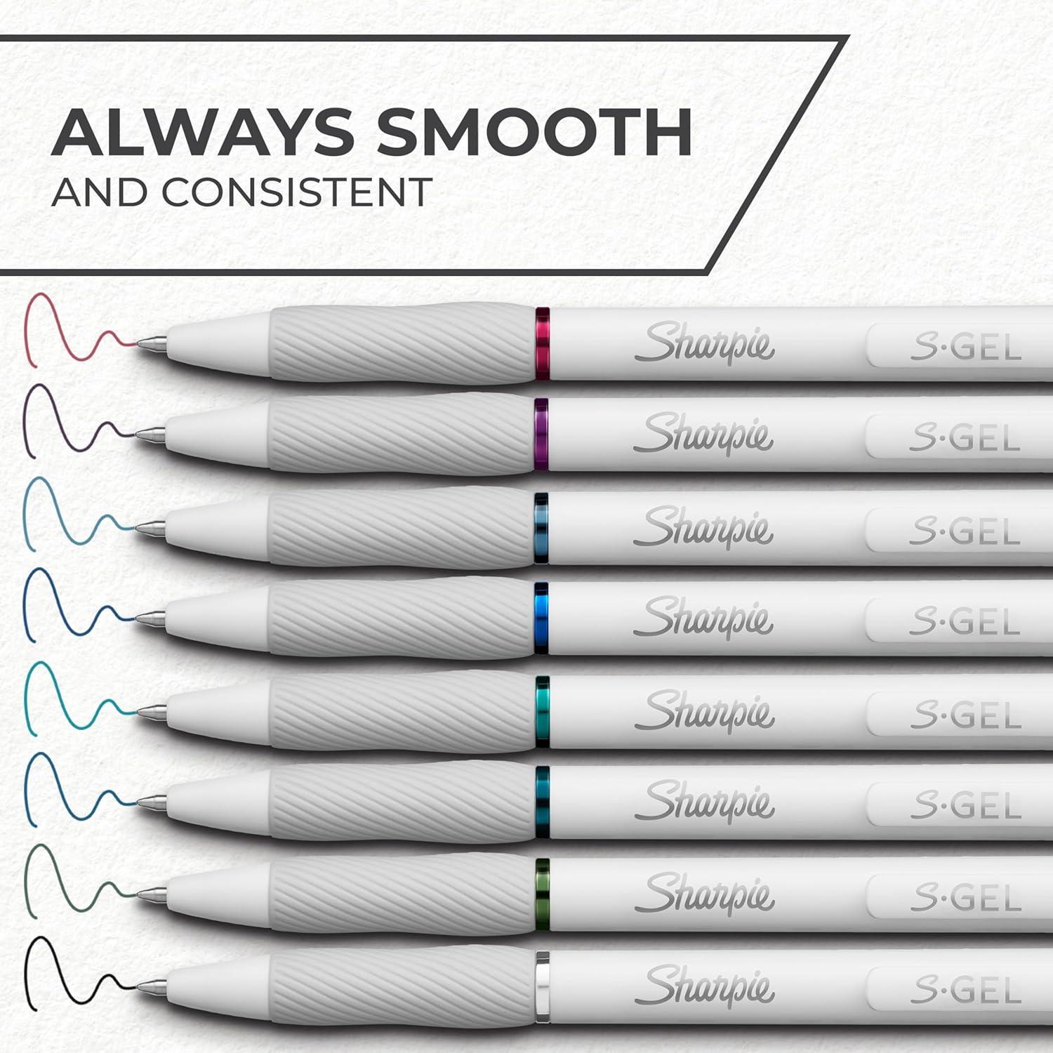 image:imageSharpie SGel Pens Fashion Barrel White Pearl Medium Point 07mm Bold Ink Colors 8 Count