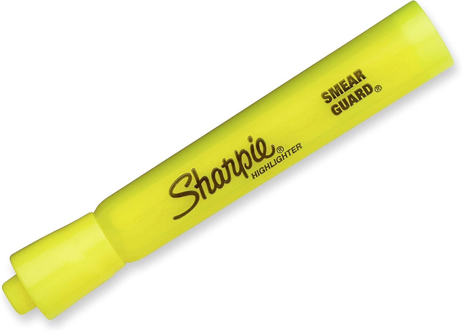 image:imageSharpie Tank Highlighters Chisel Tip Fluorescent Yellow 12 Count12 Count Pack of 12