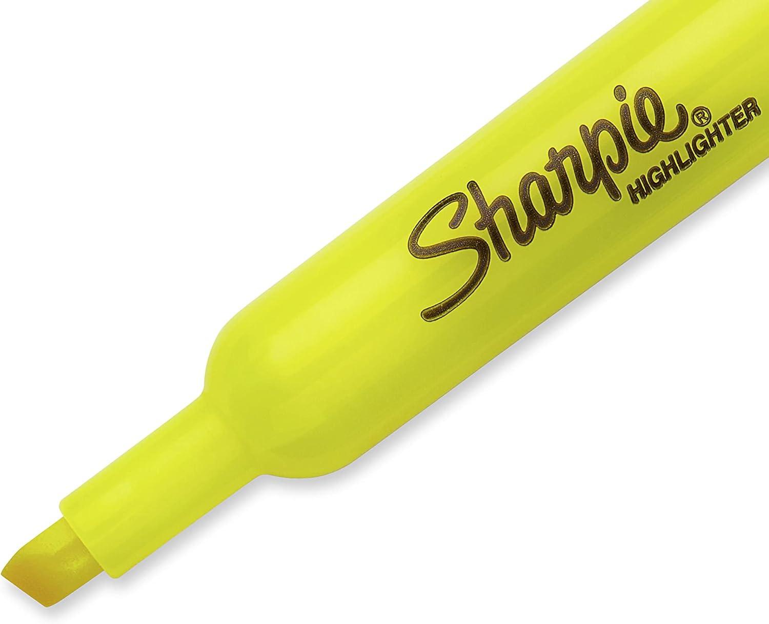 image:imageSharpie Tank Highlighters Chisel Tip Fluorescent Yellow 12 Count12 Count Pack of 12