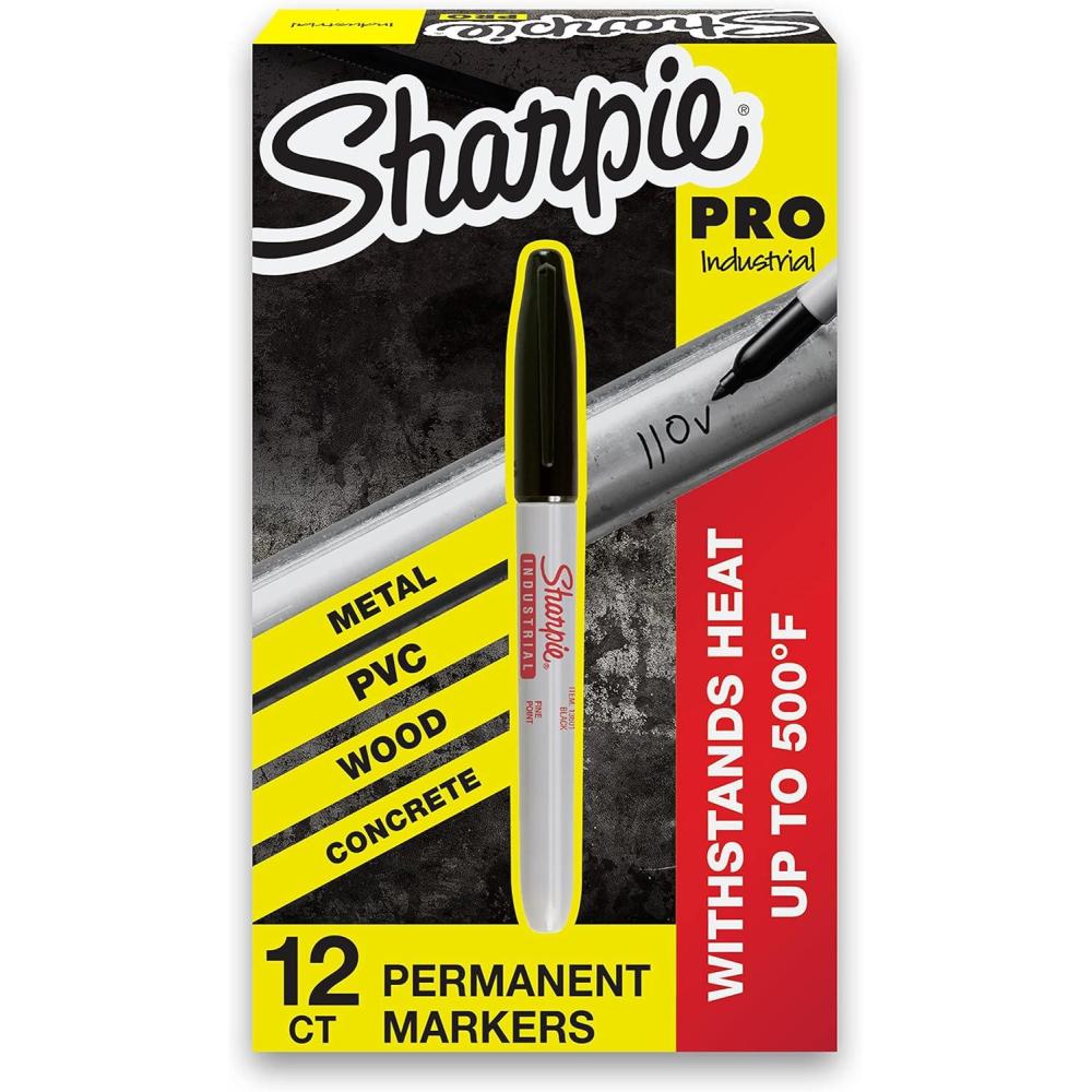 image:imageSharpie Industrial Permanent Markers Fine Point Black Box of 1212 Count Pack of 1