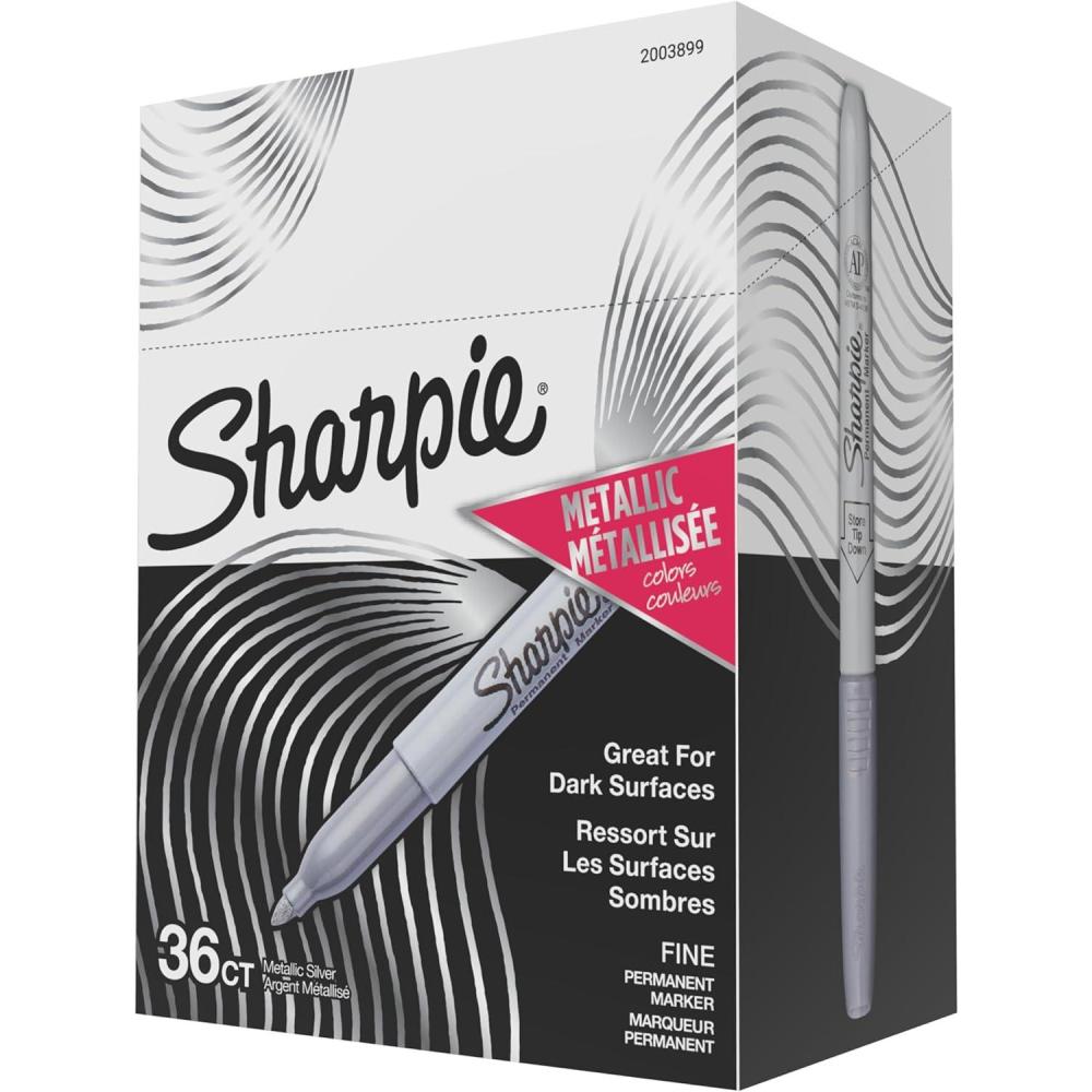 image:imageSharpie Metallic Permanent Markers Fine Point Metallic Silver 36 Count1 Count Pack of 36