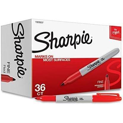 image:imageSharpie Permanent Markers Fine Tip Red 36 Count Marks on Paper Plastic Metal Wood Perfect for Drawing Coloring Posters Home Office Supplies36 Count Pack of 6