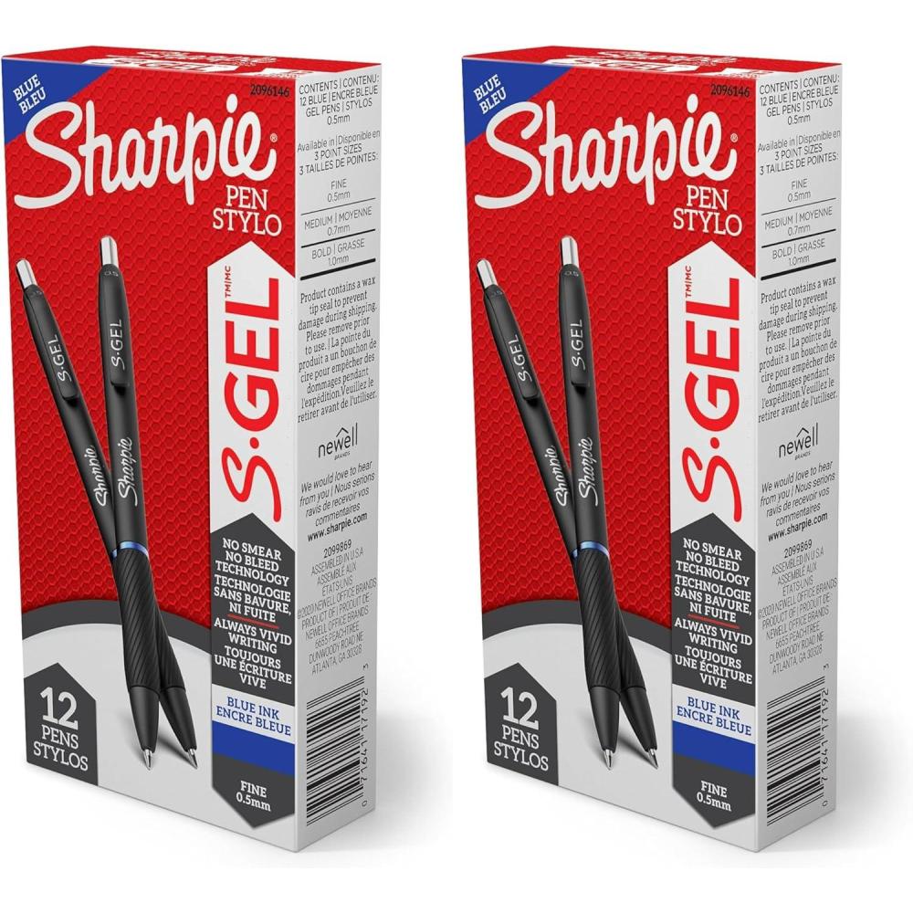 image:imageSharpie SGel Pens Fine Point 05mm Blue Gel Ink 12 Count For Home Office School1 Count Pack of 24