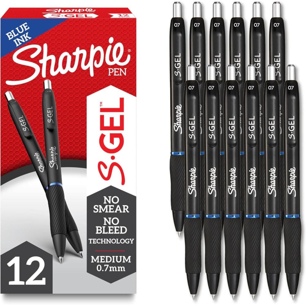 image:imageSharpie SGel Pens Medium Point 07mm Blue Ink 12 Count Ideal for Writing Journaling Drawing Coloring NoteTaking College Supplies1 Count Pack of 12
