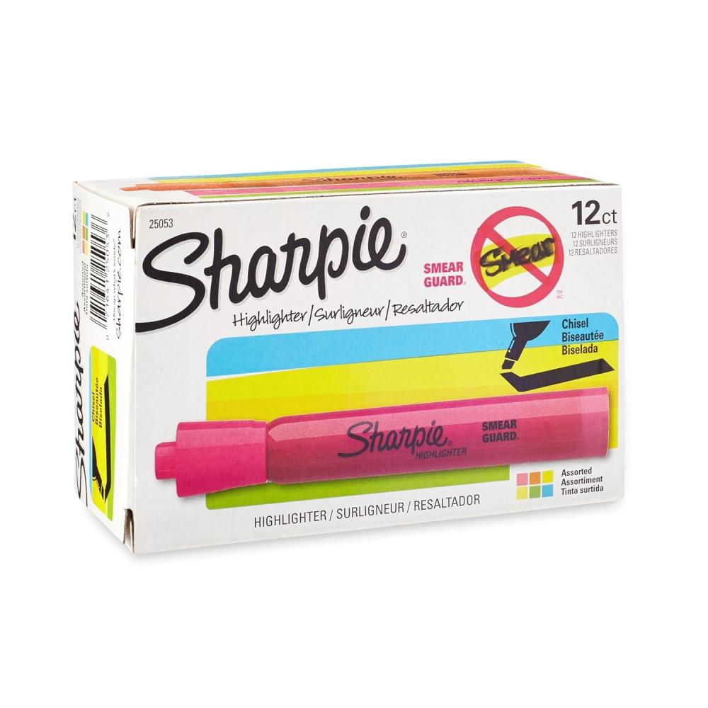 image:imageSharpie Tank Style Highlighters Chisel Tip Assorted Colors 12 Count
