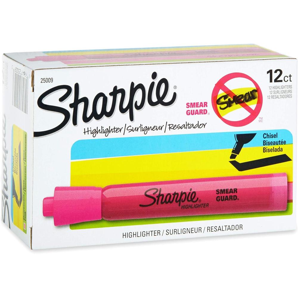 image:imageSharpie Tank Style Highlighters Chisel Tip Fluorescent Pink 12 Count12 Count Pack of 12