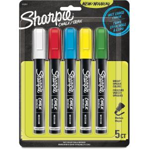 image:imageSharpie Chalk Markers Wet Erase Markers Assorted Colors 5 Count5 Count Assorted