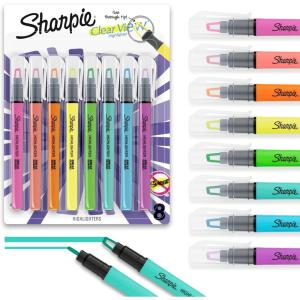 image:imageSharpie Clear View Highlighters With SeeThrough Chisel Tip Assorted Colors 12 Count  School Teacher Office Supplies1 Count Pack of 8