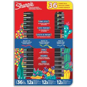 image:imageSharpie Creative Markers Variety Pack WaterBased Acrylic Paint Markers Fine Tip Assorted 24 Count36 Count Pack of 1