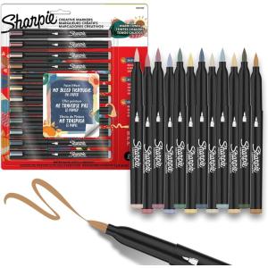 image:imageSharpie Creative Markers Warm Tones WaterBased Acrylic Markers Bullet Tip Assorted Colors 12 CountWarm Tones