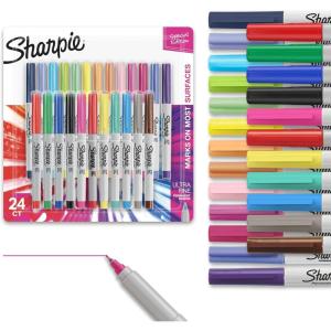 image:imageSharpie Electro Pop Permanent Markers Fine Tip Marker Set Assorted Colors 24 Count  Coloring Drawing Art Markers WritingColor Burst