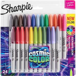 image:imageSharpie Electro Pop Permanent Markers Fine Tip Marker Set Assorted Colors 24 Count  Coloring Drawing Art Markers WritingCosmic Color