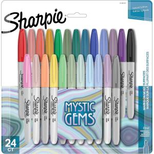 image:imageSharpie Electro Pop Permanent Markers Fine Tip Marker Set Assorted Colors 24 Count  Coloring Drawing Art Markers WritingMystic Gems
