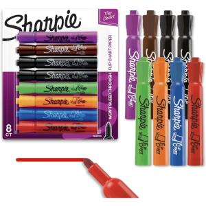 image:imageSharpie Flip Chart Markers Bullet Tip Assorted Colors LowOdor SqueakFee 8 Count  Office Presentation Back to School Teacher Supplies1