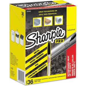 image:imageSharpie Industrial Permanent Markers Fine Point Black Box of 121 Count Pack of 36