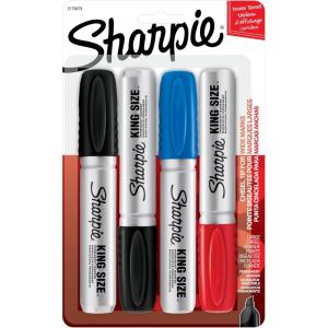image:imageSharpie King Size Permanent Marker Large Chisel Tip Great for Poster Boards Assorted 4 CountMulticolor