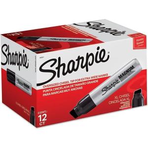 image:imageSharpie Magnum Permanent Markers Oversized Chisel Tip Black 12 Count  Office Home Teacher Supplies Great for Poster BoardsBlack