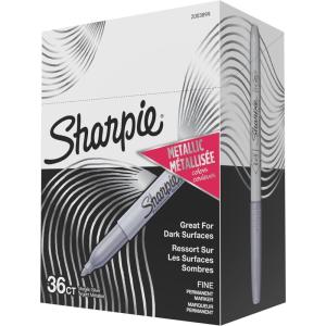 image:imageSharpie Metallic Permanent Markers Fine Point Metallic Silver 36 Count1 Count Pack of 36