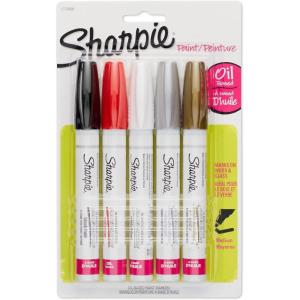 image:imageSharpie OilBased Paint Markers Medium Point Bright Colors 5 Count  Great for Rock PaintingMedium Tip Assorted  Metallic