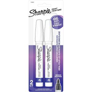 image:imageSharpie OilBased Paint Markers Medium Point White 2 Count  Great for Rock Painting Posters Arts amp Crafts Window ArtWhite