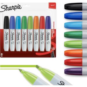 image:imageSharpie Permanent Chisel Tip Marker Set Poster Markers for Wood Plastic and More 8 Count8ct  Assorted Chisel