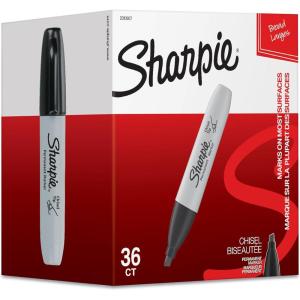 image:imageSharpie Permanent Markers Chisel Tip Black 36 Count  Home School Office Supplies1 Count Pack of 36